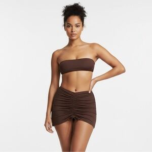 NWT Skims Signature Swim Ruched Mini Skirt in the color Cocoa Size 3X Summer